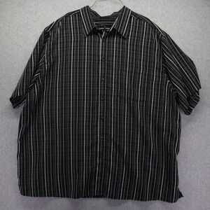 Synrgy Shirt Mens 3XL Casual Pocket‎ Button Up Black Plaid Short Sleeve